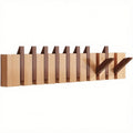 1pc Natural Wood Wall-Mounted Coat Rack with 10 Hooks - Piano-Shaped Accordion Design, Walnut Finish, Space-Saving Vertical Storage for Entryway, Bedroom, Bathroom - Easy Assembly, No Batteries\u002FElectricity, Durable Multi-Purpose Organizer for...