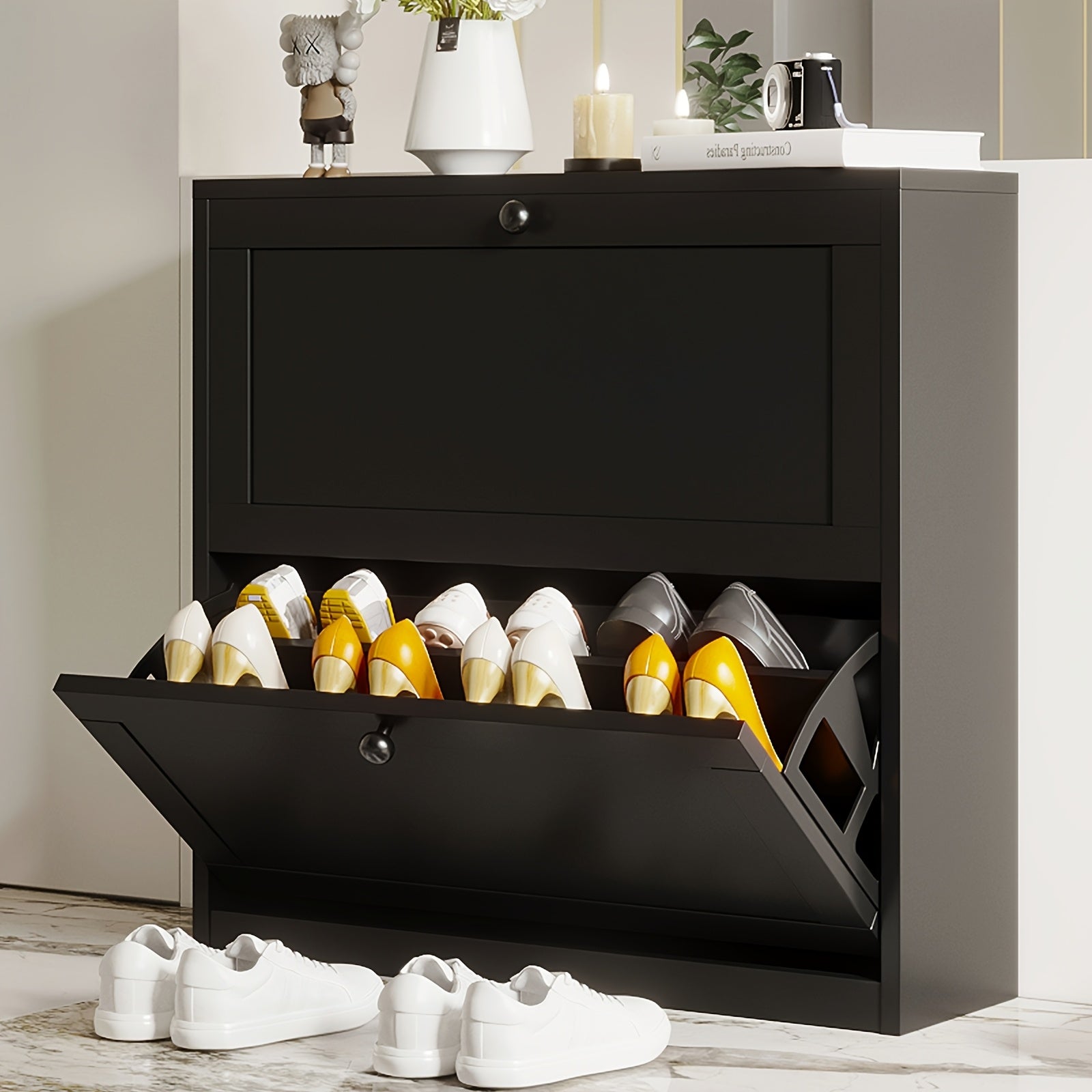 Shoe Organizer with 2\u002F3\u002F4 Flip Drawer, Shoe Rack for Entry, Hallway, Living Room, Bedroom