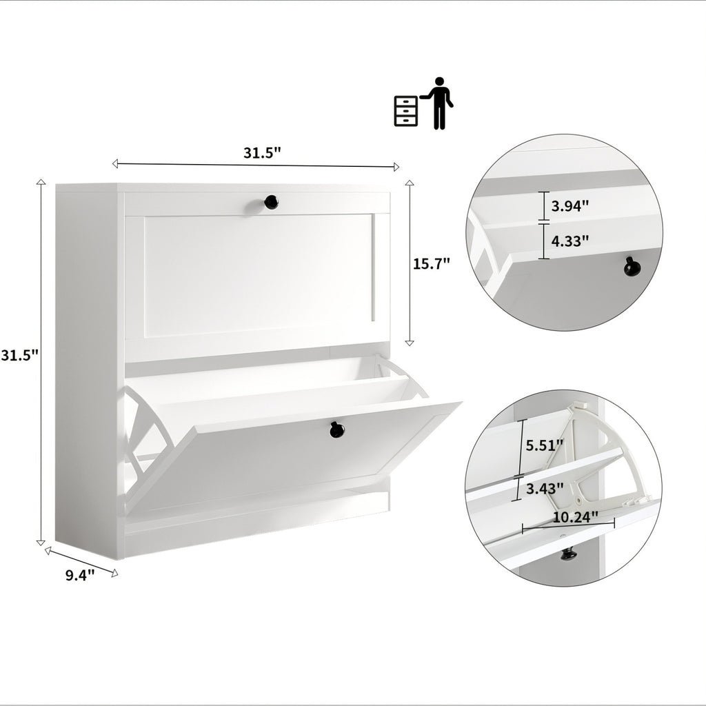 Shoe Organizer with 2\u002F3\u002F4 Flip Drawer, Shoe Rack for Entry, Hallway, Living Room, Bedroom