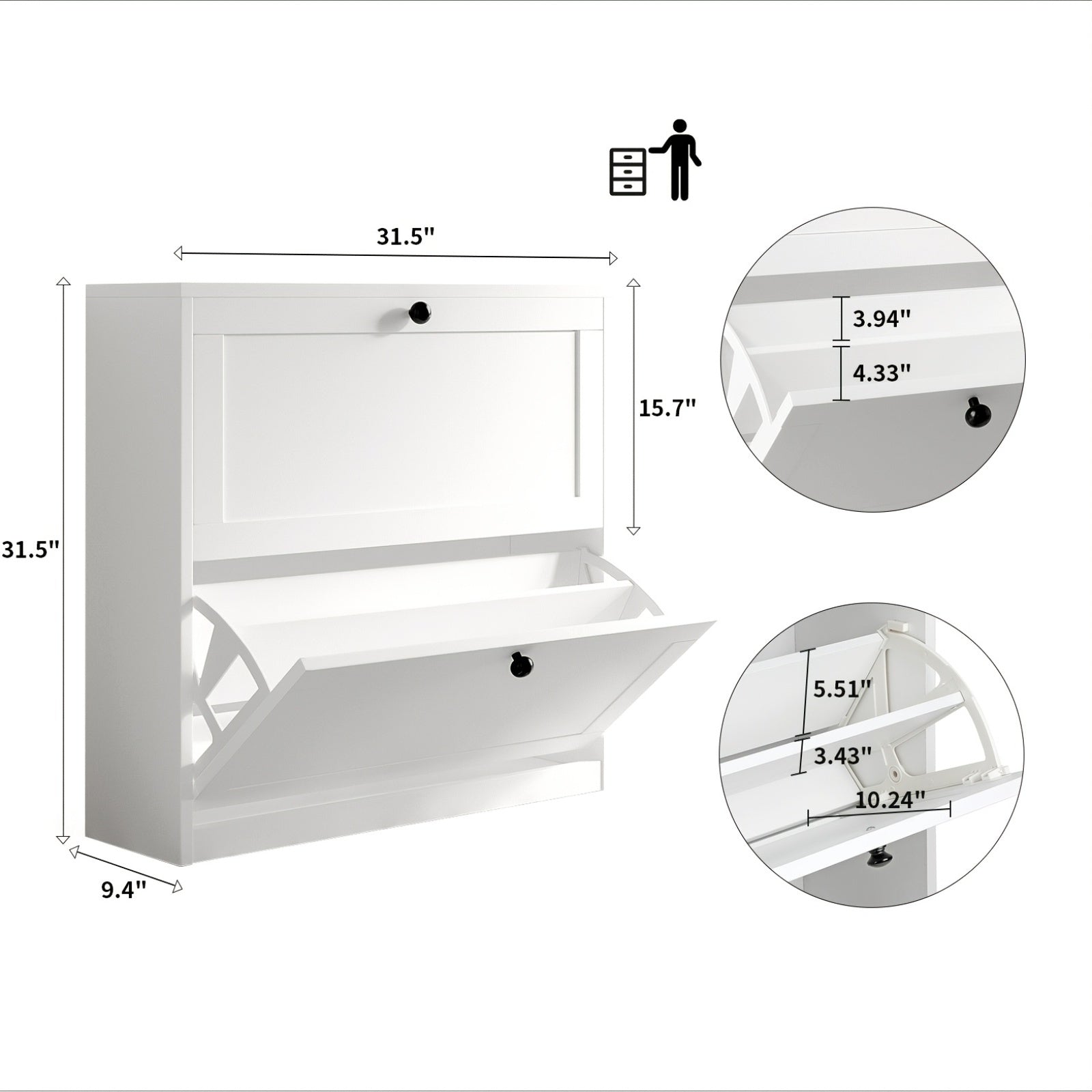 Shoe Organizer with 2\u002F3\u002F4 Flip Drawer, Shoe Rack for Entry, Hallway, Living Room, Bedroom