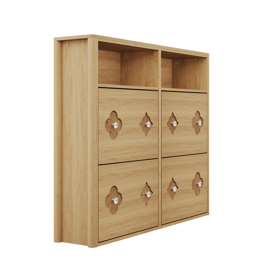 Dining Table, 1 Hollow Flower Shoe Cabinet - Stylish and Functional Storage Solution for Organizing Footwear, Space Saving Expandable Furniture for Dining Room & Small Apartments, Easy Assembly Home Essentials