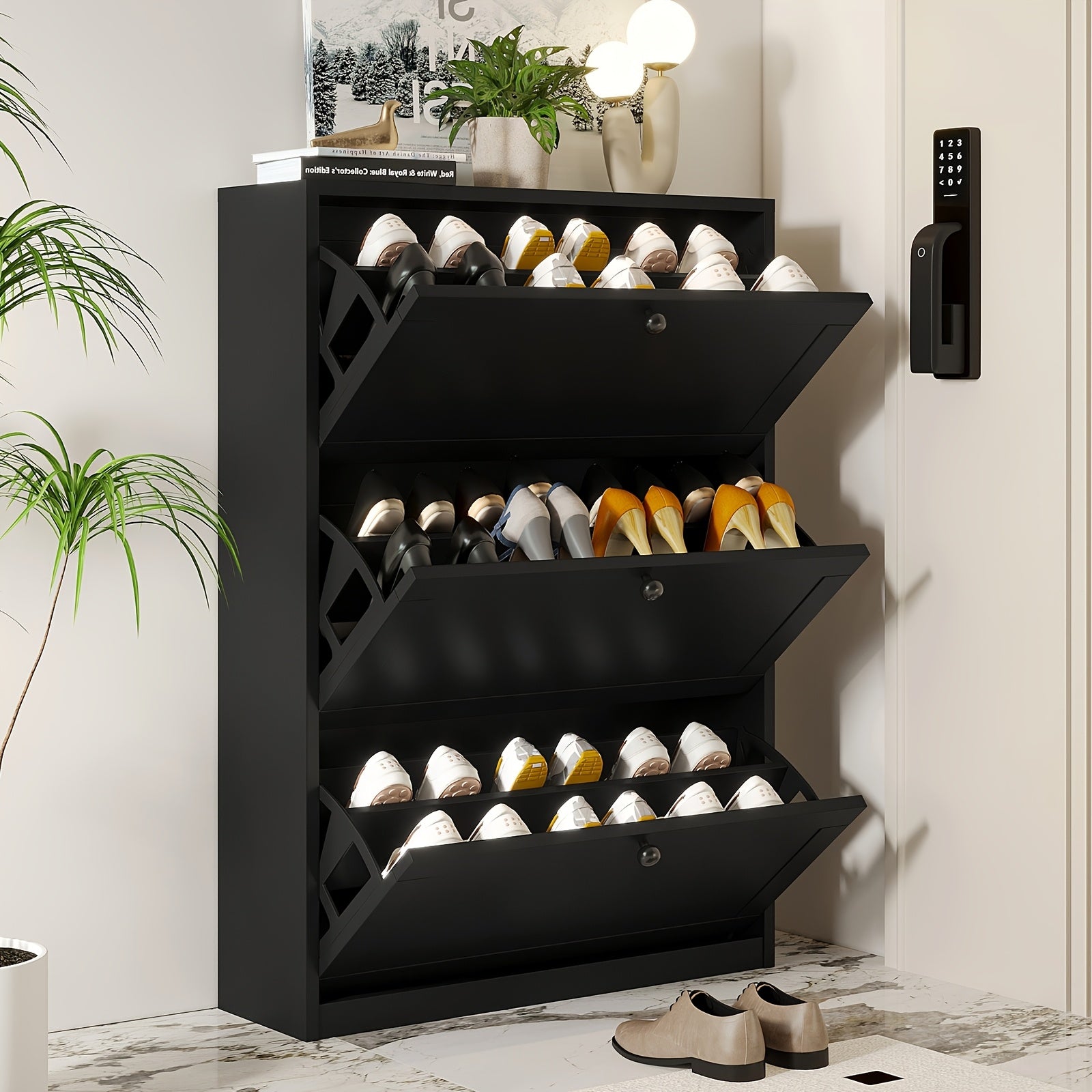 Shoe Organizer with 2\u002F3\u002F4 Flip Drawer, Shoe Rack for Entry, Hallway, Living Room, Bedroom