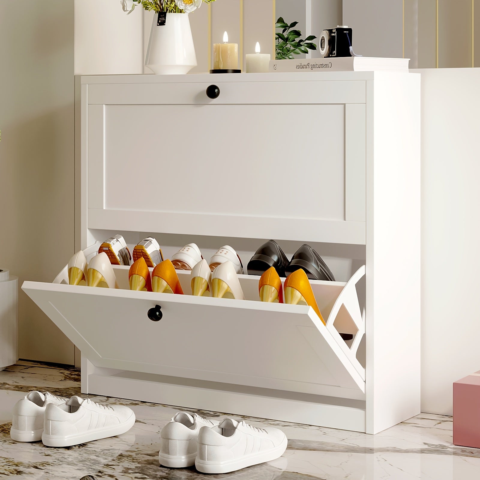 Shoe Organizer with 2\u002F3\u002F4 Flip Drawer, Shoe Rack for Entry, Hallway, Living Room, Bedroom