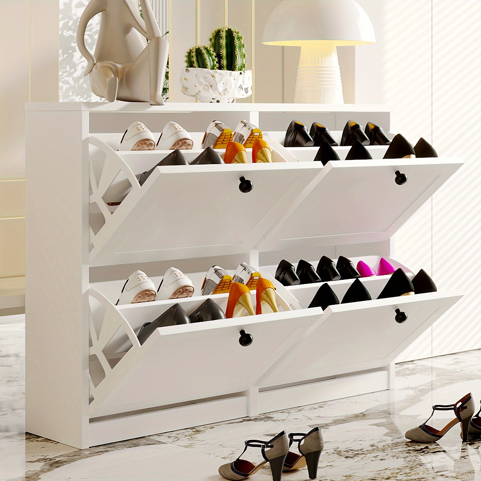 Shoe Organizer with 2\u002F3\u002F4 Flip Drawer, Shoe Rack for Entry, Hallway, Living Room, Bedroom