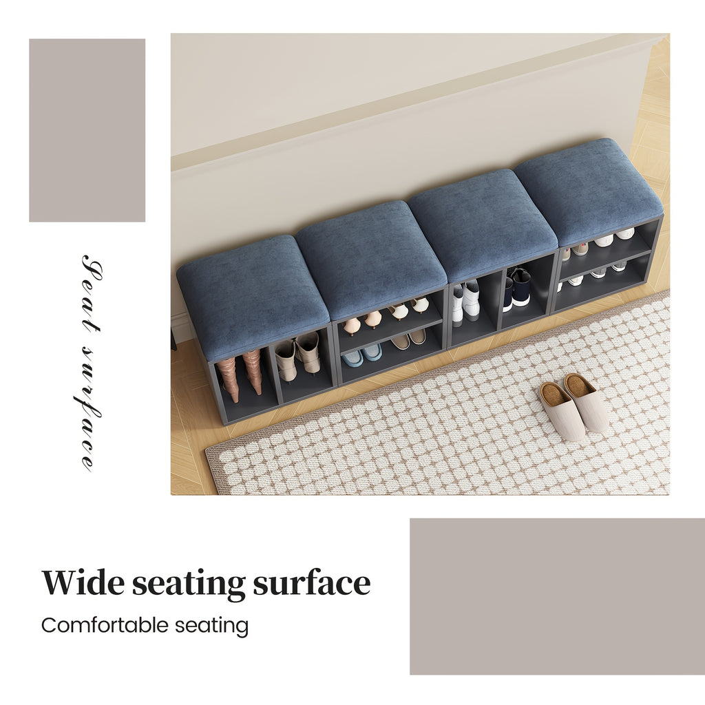 2\u002F4-Pack GUYII Step Stool with Padded Seat & Storage - Contemporary Footstool\u002FShoe Bench Suitable for Living Room, Bedroom, Entryway - Sturdy MDF\u002FFiberboard Stool with Soft Covering, Space-Saving, Ideal for s & (Cost per Unit Goes if)