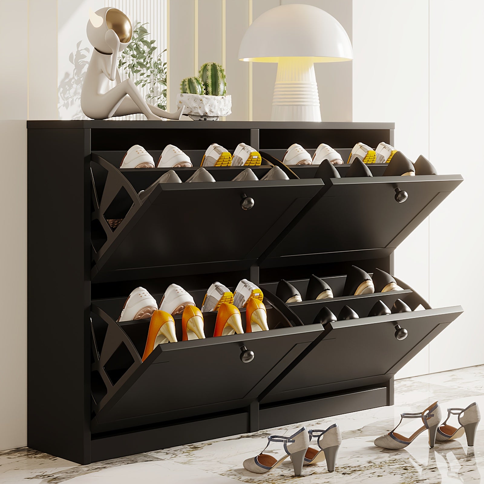 Shoe Organizer with 2\u002F3\u002F4 Flip Drawer, Shoe Rack for Entry, Hallway, Living Room, Bedroom