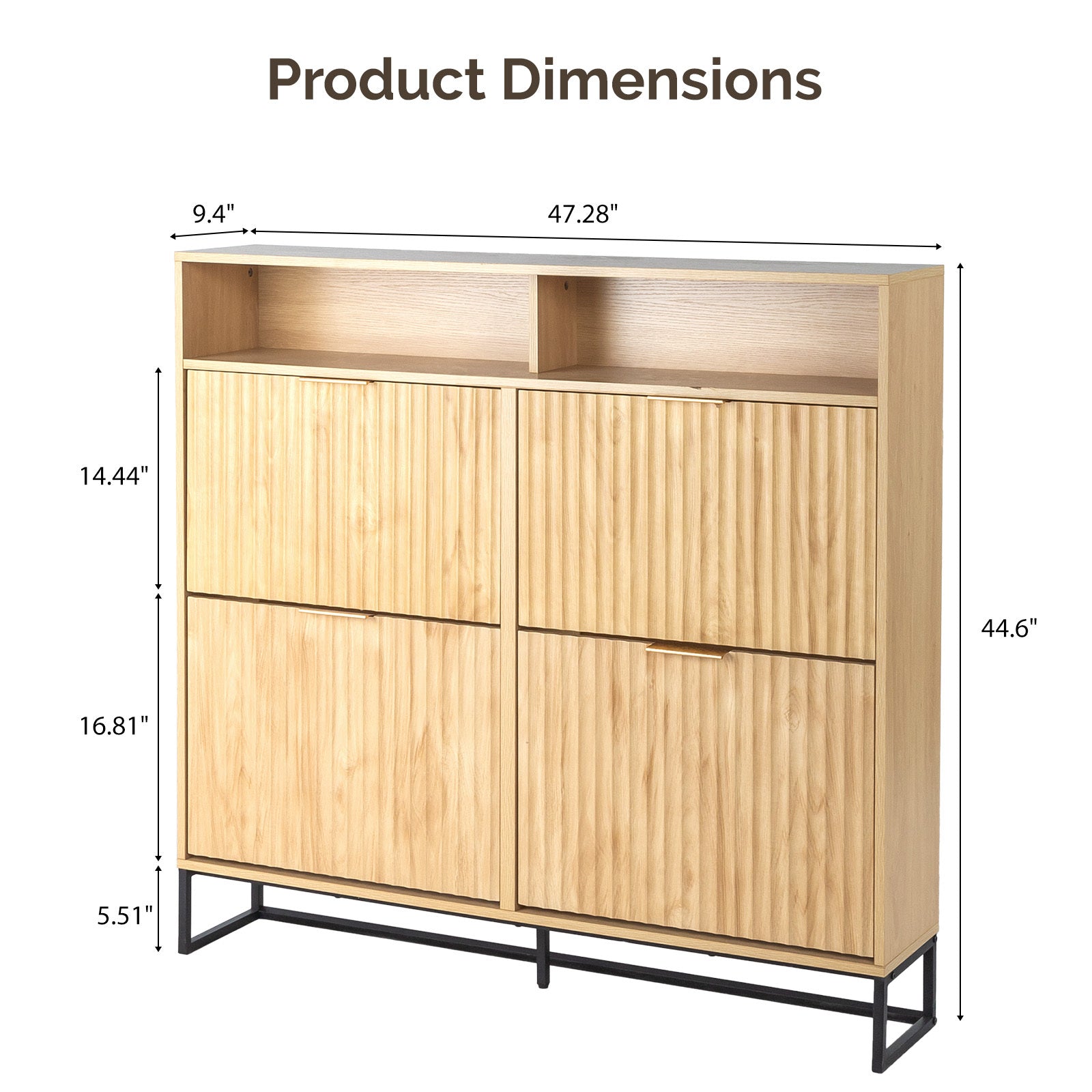 Shoe Cabinet Featuring 4 Flip Drawers, a Standalone Shoe Organizer Equipped with an Adjustable Shelf And an Anti-Tipping Mechanism, Concealed Shoe Rack Suitable for Entryways, Hallways, Foyers, And Lounges