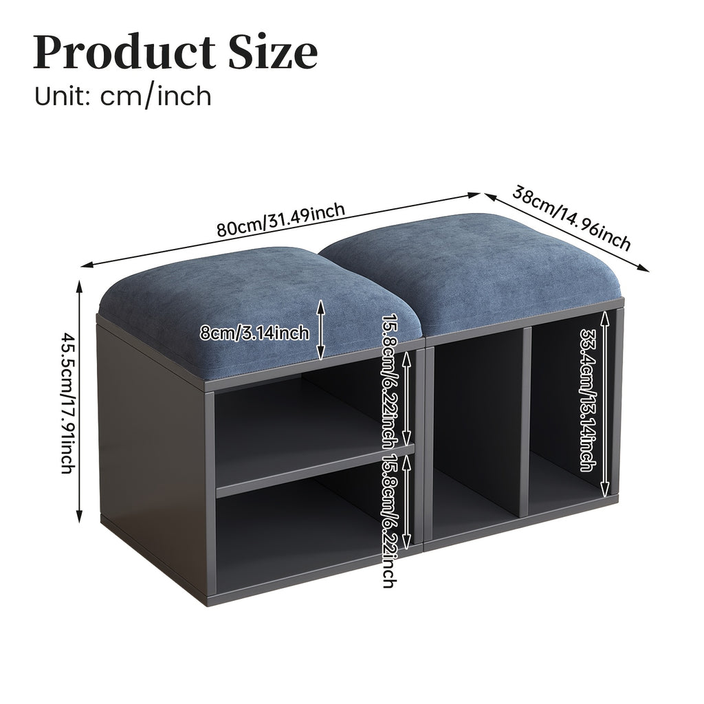2\u002F4-Pack GUYII Step Stool with Padded Seat & Storage - Contemporary Footstool\u002FShoe Bench Suitable for Living Room, Bedroom, Entryway - Sturdy MDF\u002FFiberboard Stool with Soft Covering, Space-Saving, Ideal for s & (Cost per Unit Goes if)